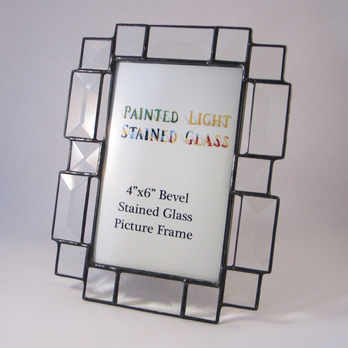 Hand Made 4x6 Stained Glass Bevel Picture Frame by Painted Light
