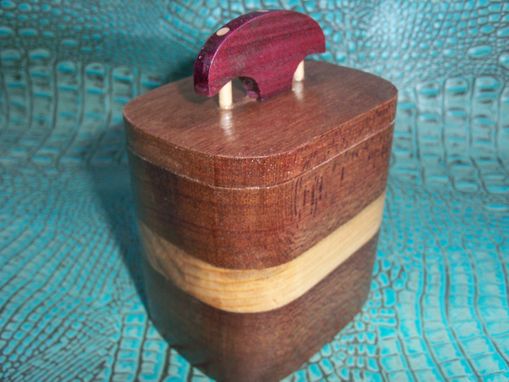 Custom Made Hardwood Keepsake Box With Purpleheart Cross Inlay
