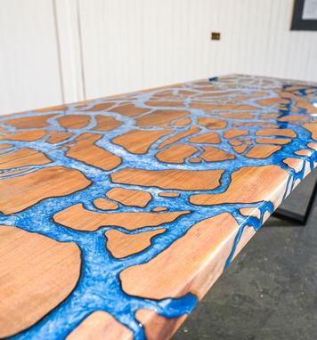 Custom Made Fractal Island & River Counter Top - Custom Epoxy - Dining Table