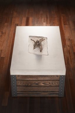 Custom Made Coffee Table 11: Concrete, Wood, & Steel