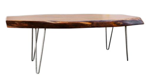Custom Made Live Edge Coffee Table- Walnut-Large Coffee Table- Rustic- Modern- Hairpin Legs- Mid Century