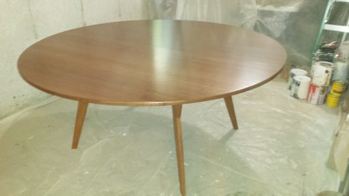 Custom Made Round Walnut Table With Leaf