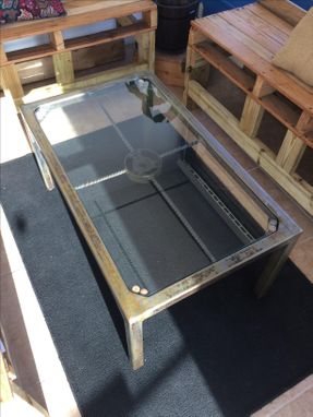 Custom Made Reclaimed Steel Coffee Table