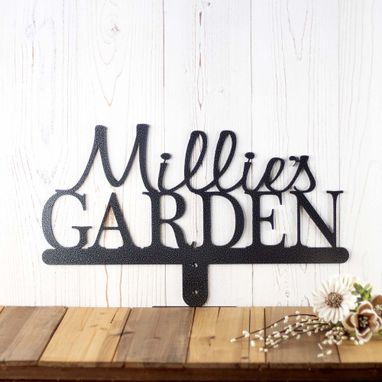 Custom Made Personalized Garden Name Metal Sign With Bumble Bee