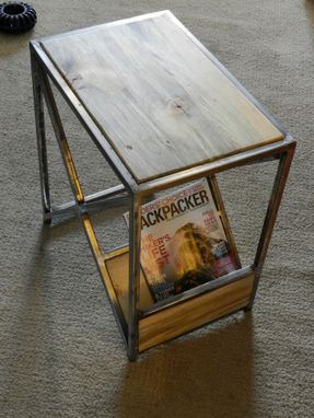 Custom Made Beetle Kill End Table With Magazine Rack