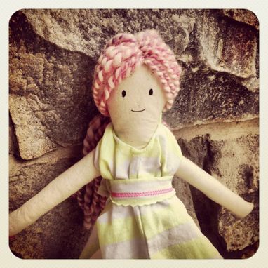 Custom Made Rag Doll /Organic Cotton Muslin /Plant Dyed /Up-Cycled / Vintage Clothing