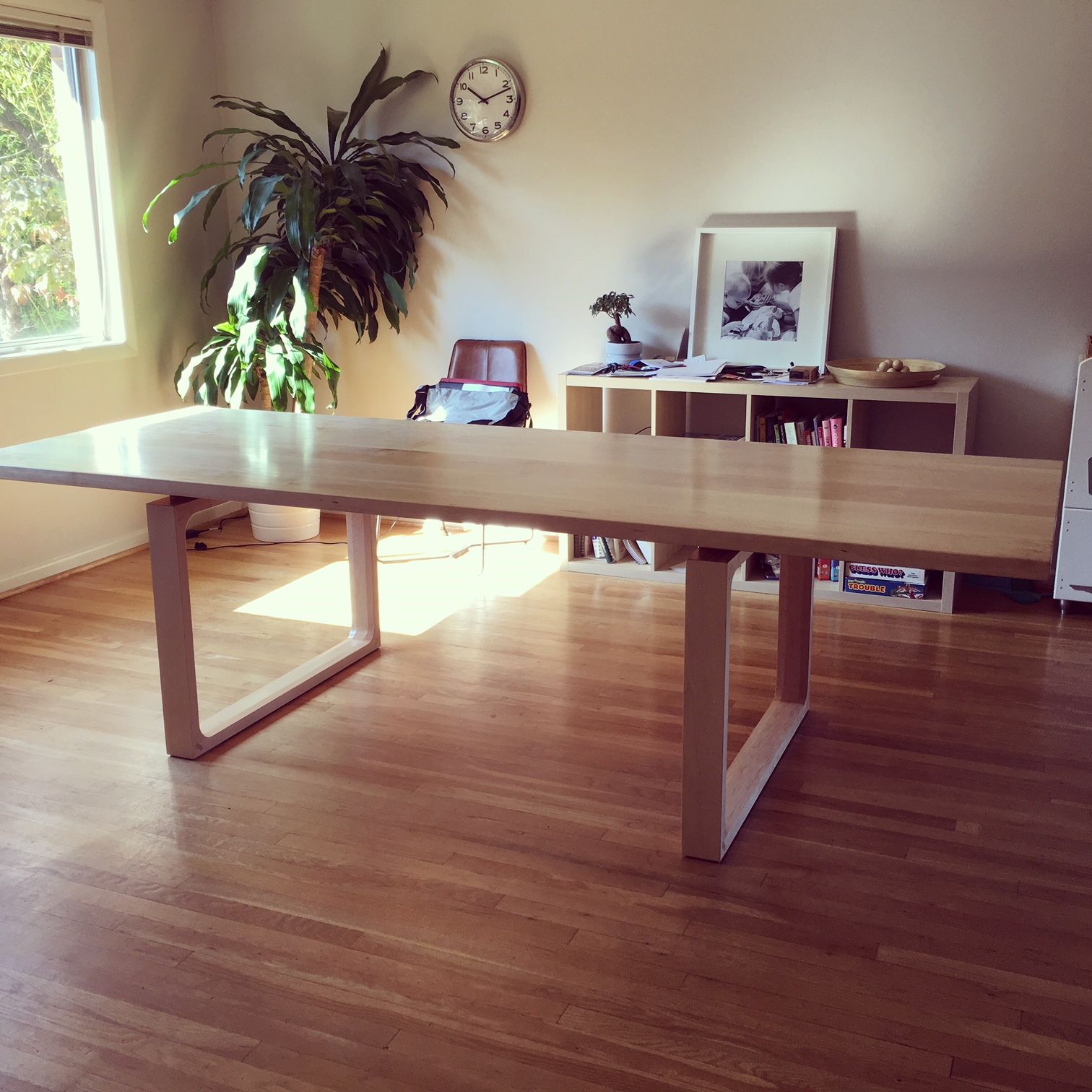 Hand Crafted Minimalist Modern Dining Table In Maple by Mark Palmquist