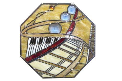 Custom Made Octagon Piano Design Stained Glass Window
