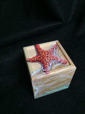 Custom Made Red Sea Star Hand Painted Small Box