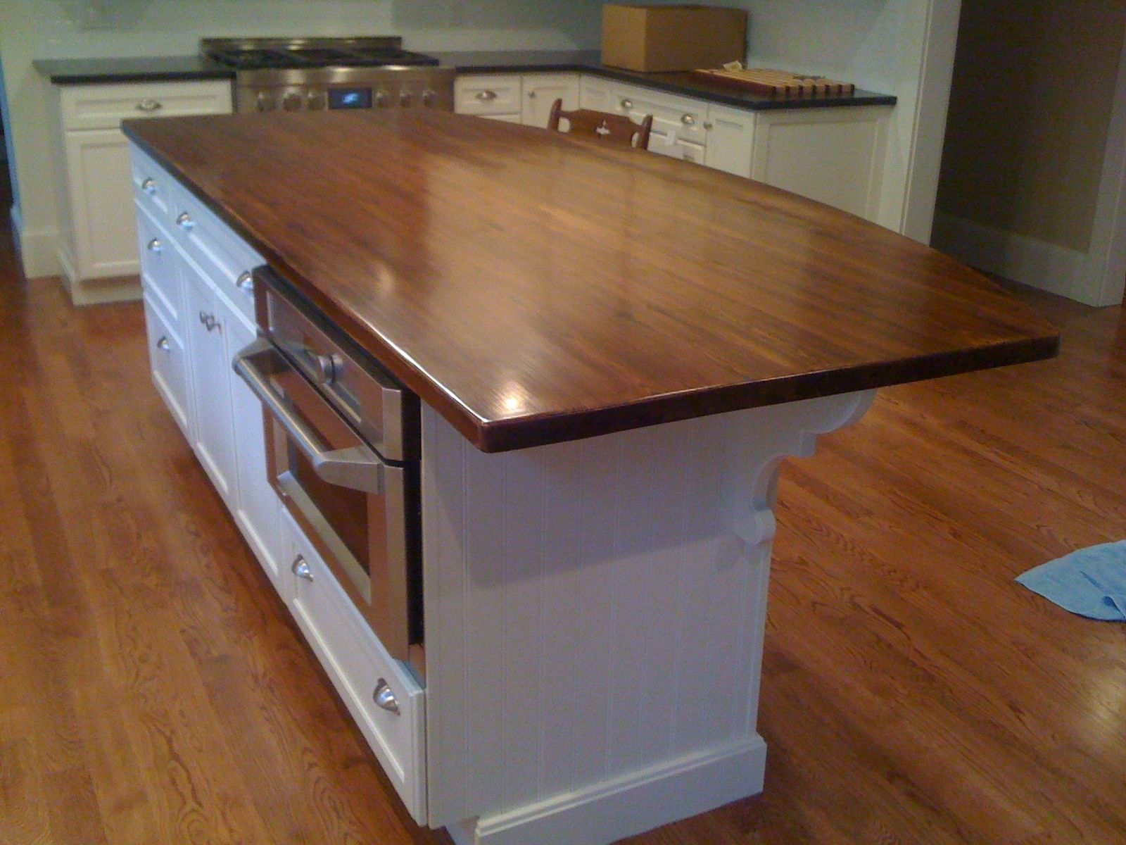 Custom Antique Reclaimed Southern Yellow Pine Wood Island Top By