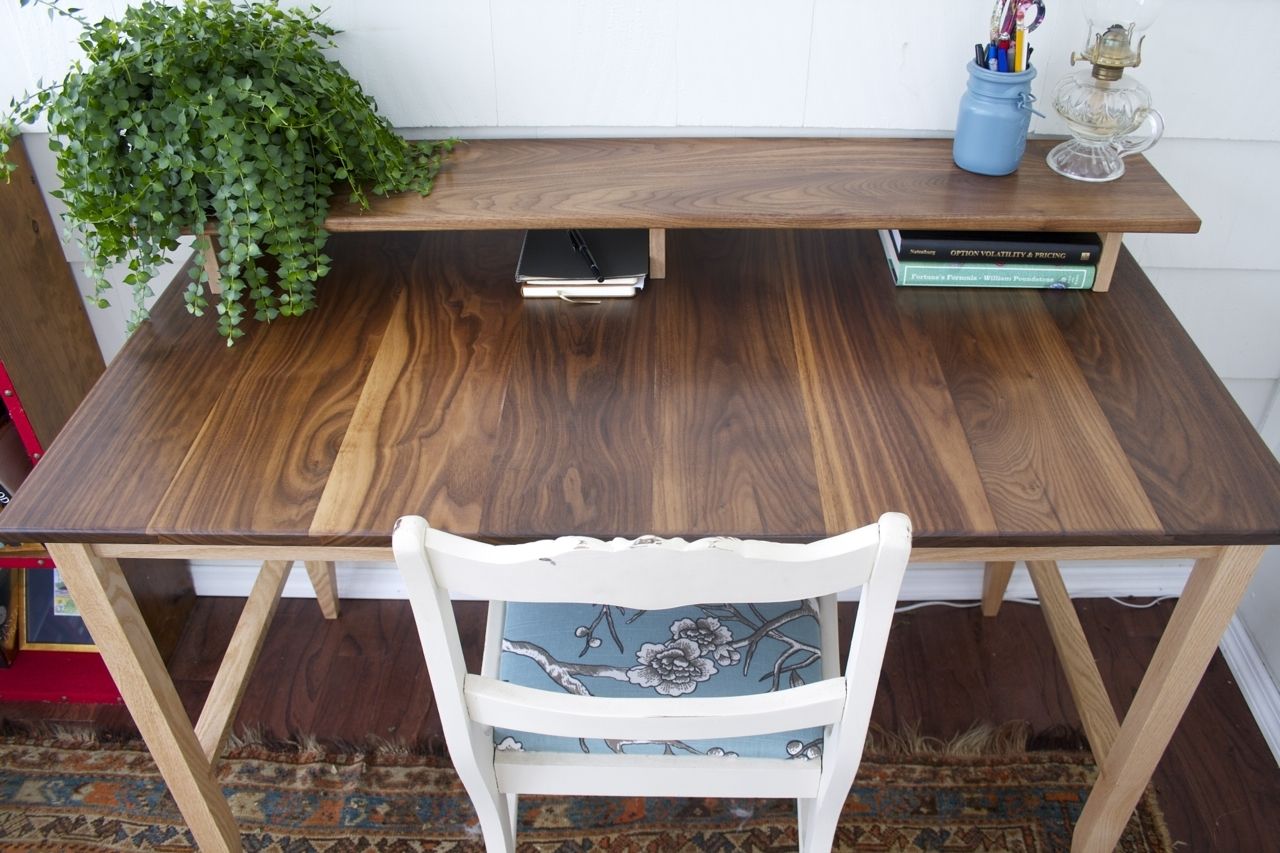 Hand Made Computer Desk Walnut And Red Oak by Tungsten Customs