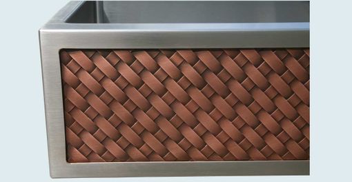 Custom Made Stainless Sink With Diagonally Woven Copper Apron