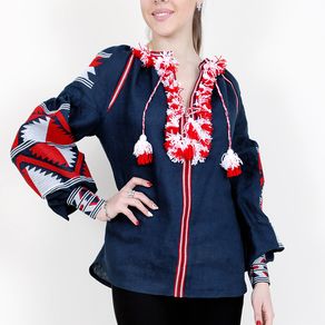 Ukrainian boho embroidered blouse Vita Kin style vyshyvanka shirt 