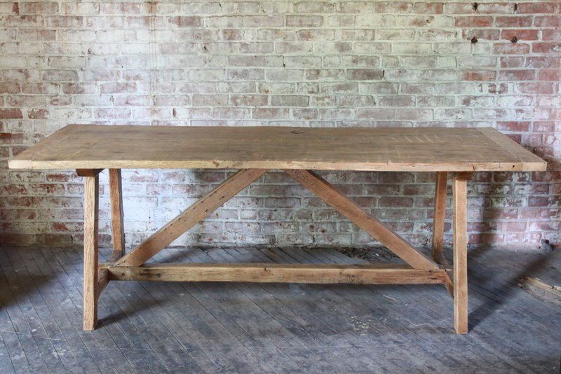 Custom Made Reclaimed Oak Harvest Table by Seana Bill Custom