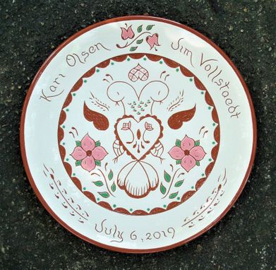 Custom Made #11- 10 In. Pennsylvania Dutch Wedding Plate