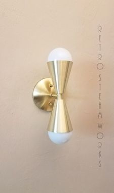 Custom Made Modern Mid Century Wall Mount Light Raw Brass Cast Cones Loft Sconce Lamp