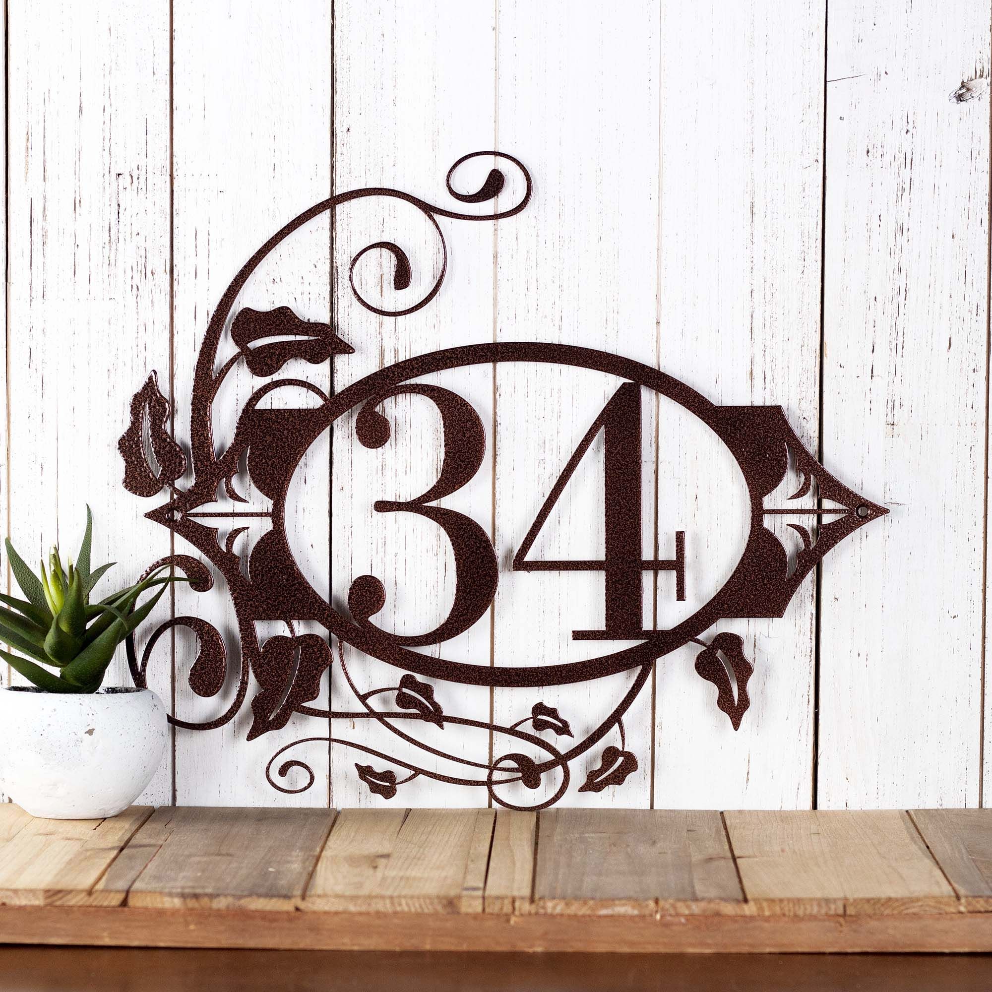 Buy Hand Crafted Custom Metal House Number, House Number Metal Sign