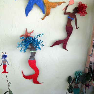 Custom Made Handmade Upcycled Metal Mermaid Wall Art Sculpture "Hanna''