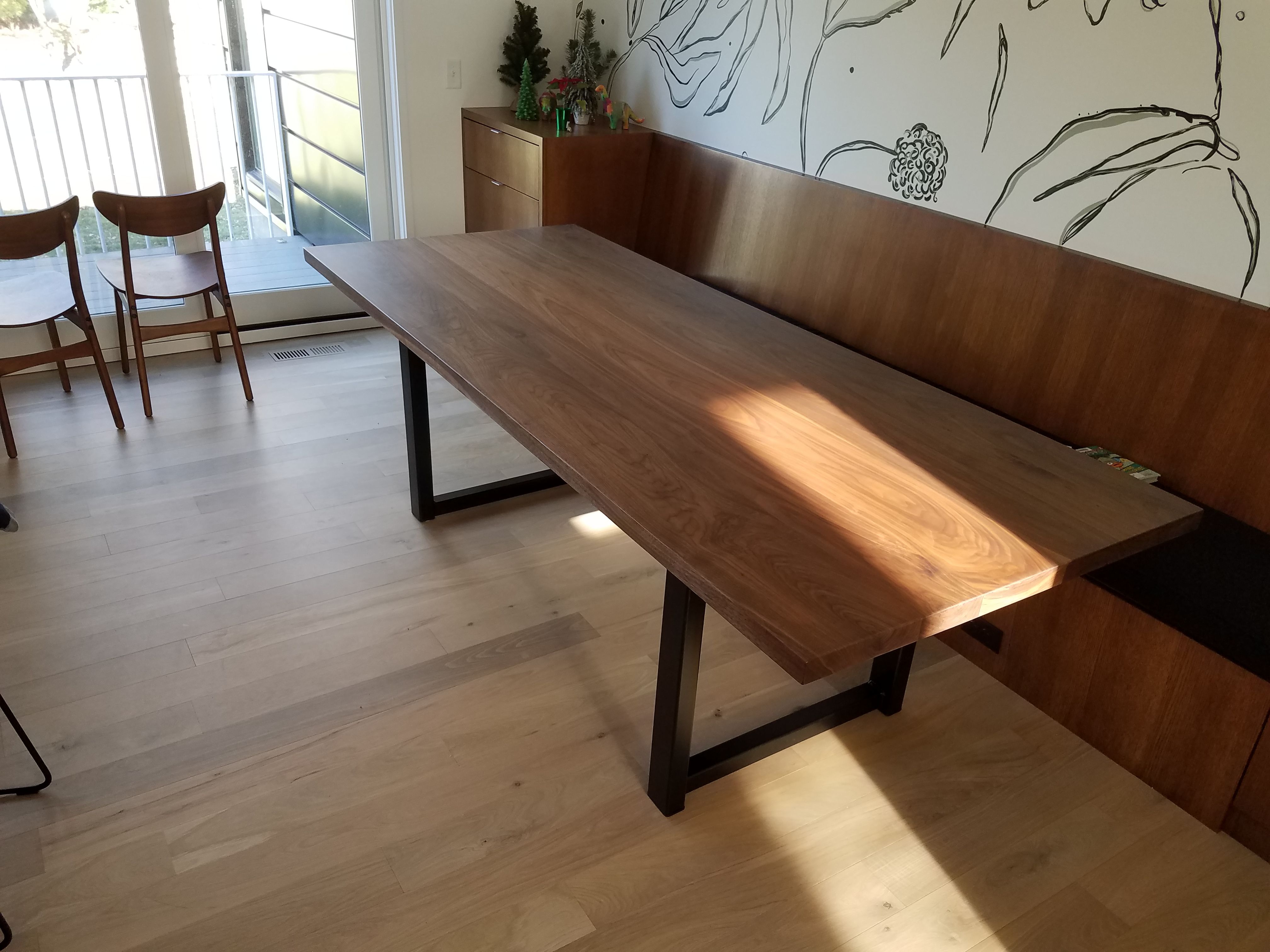 Custom Modern Walnut Dining Table by Four Fields Furniture | CustomMade.com