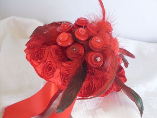 Custom Made Red Hot Buttons Bridal Bouquet