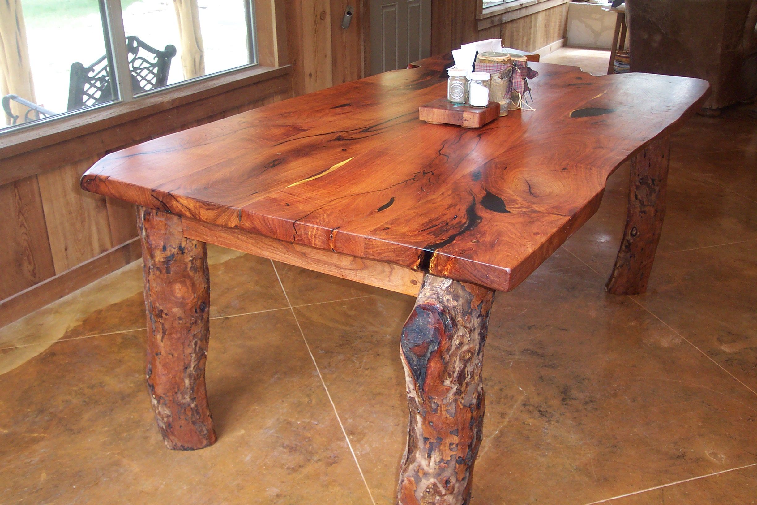 kitchen table with live edge board