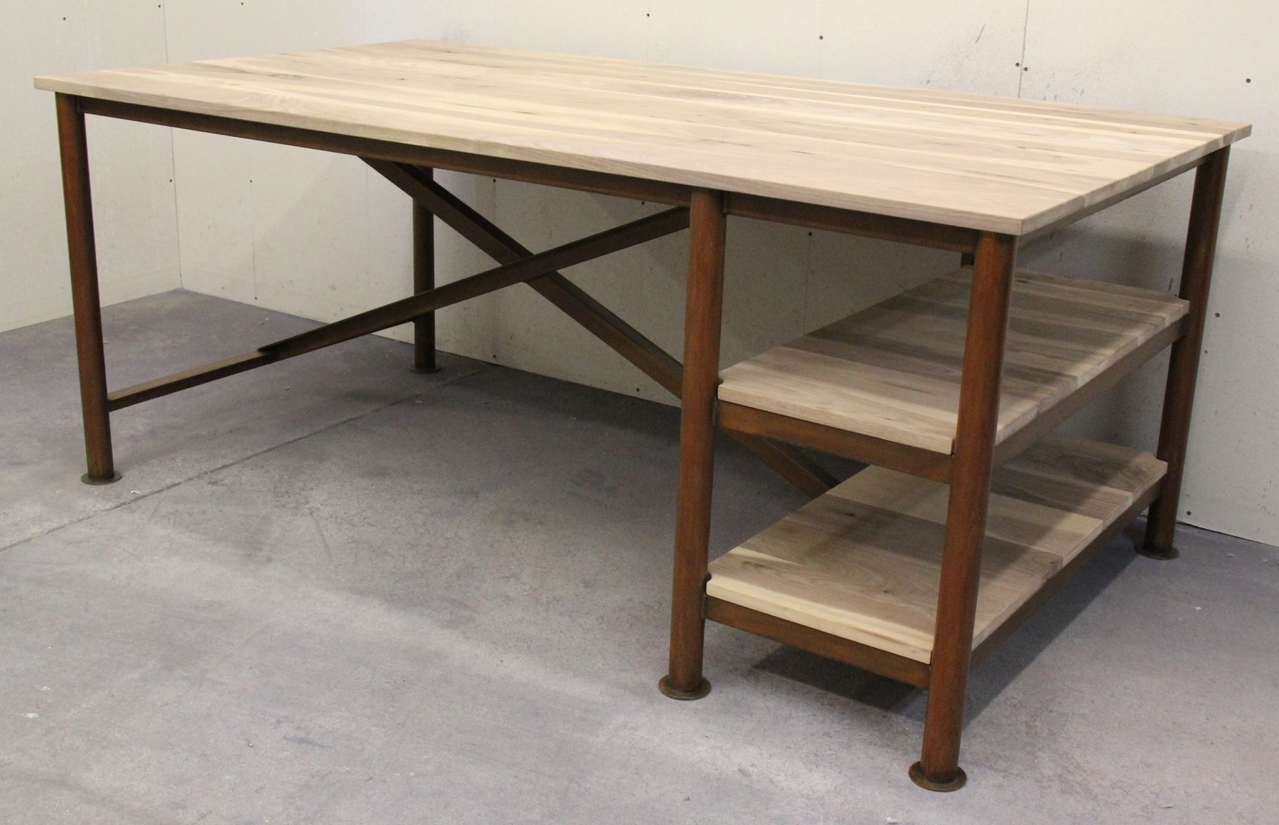 Hand Made Reclaimed Walnut & Steel Patina Desks by Dorch Design Studio