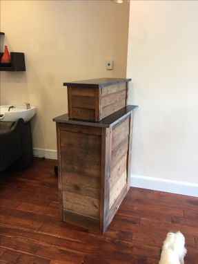 Custom Made Small Barn Wood Salon Reception Desk