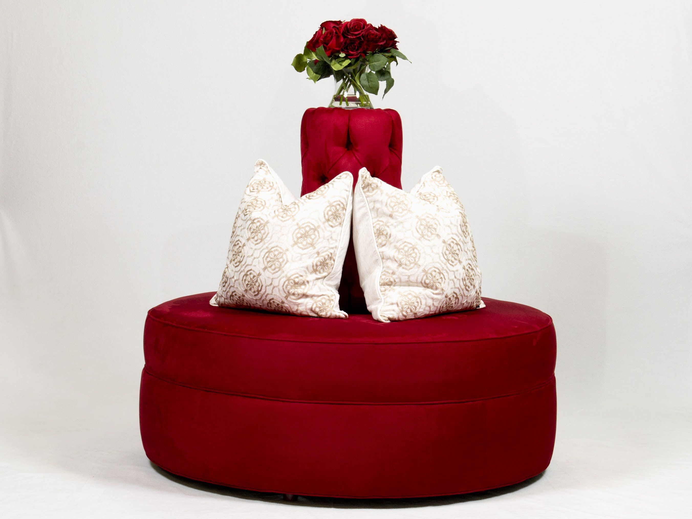 Buy a Custom Made Small Round Circle Settee Sofa Couch In Microfiber