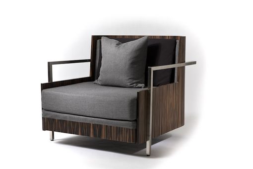Custom Made Macassar Ebony Wood Lounge Chair
