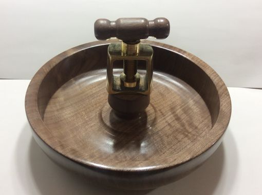 Custom Made Handmade Turned Black Walnut Nutcracker Bowl
