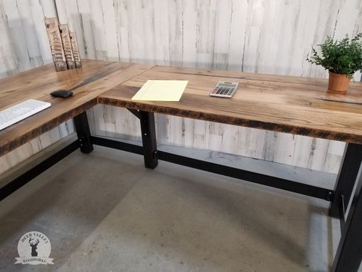 Custom Made Reclaimed Barnwood Corner Desk