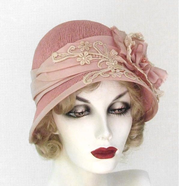 Hand Made Vintage Style Shabby Chic Cloche Summer Hat By Gails Custom