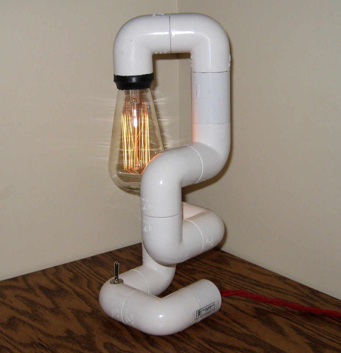 Hand Crafted Pvc Pipe Desk Lamp by Milton Douglas lamp Co.