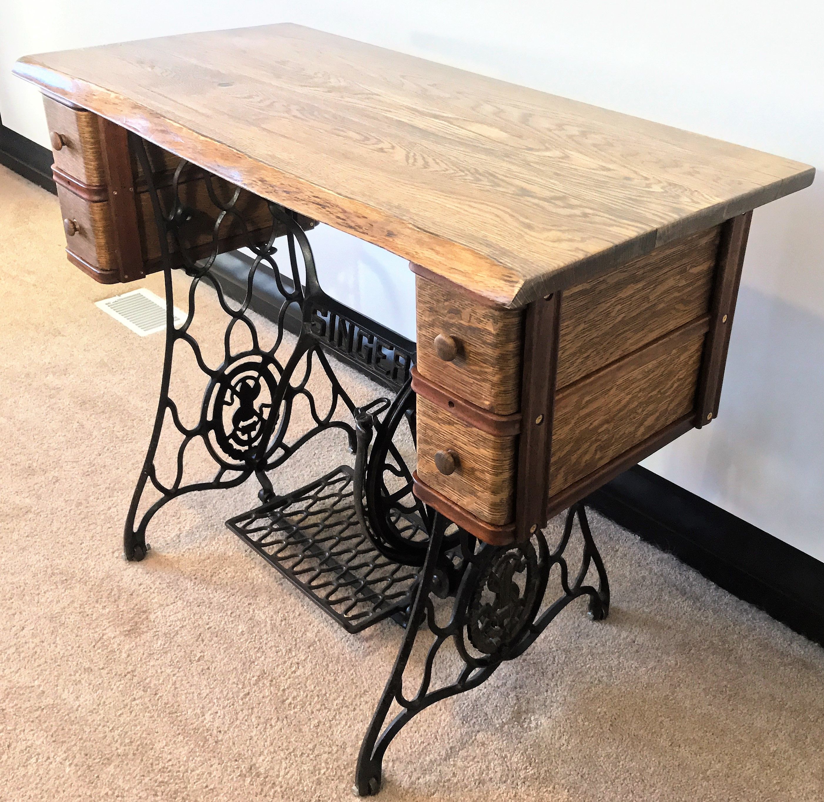 Handmade Singer Treadle Sewing Machine Desk By Benny Woodworks