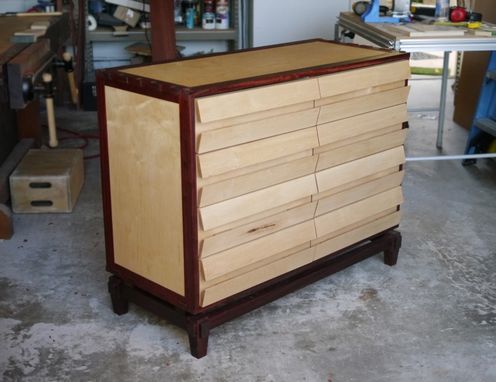 Custom Made Dresser / Chest Of Drawers  With Exotic Wood