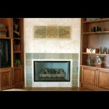 Custom Made Carved Slate Fireplace Surround And Panel