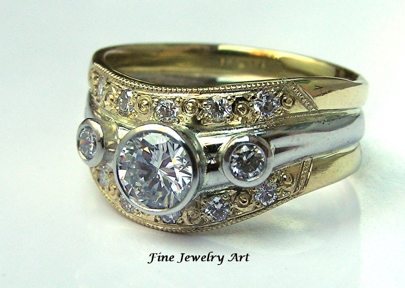 Rustic Engagement Ring Set - Aquamarine Gemstone Ring ...