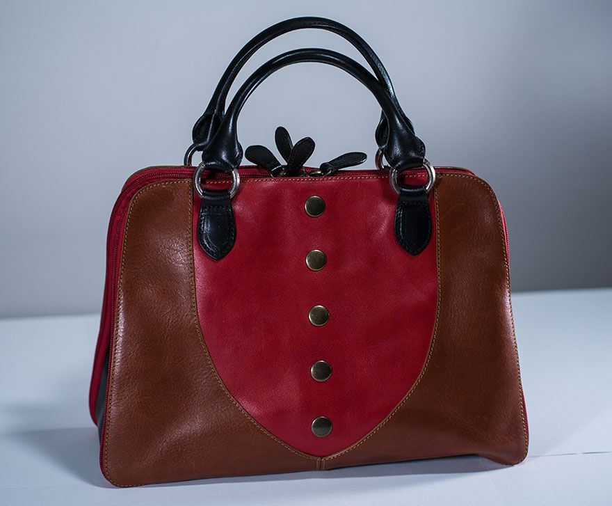 Handmade Stylish Italian Leather Handbag Roomy And Colorful Original Bag Made In Italy By Mkn 