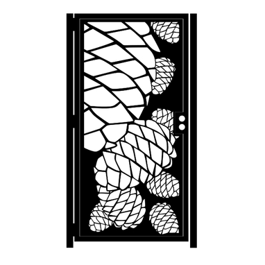 Custom Made Decorative Steel Gate - Pinecone Steel Art - Decorative Panel - Garden Gate - Handmade