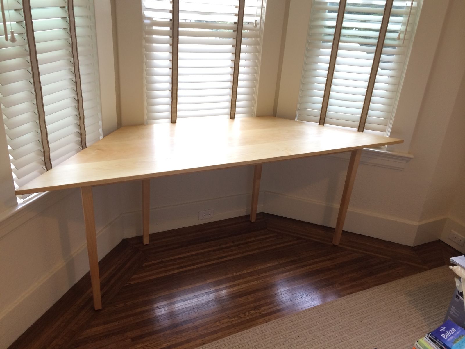 Hand Crafted Blake's Hard Maple Trapezoidtable For Bay Window by ...