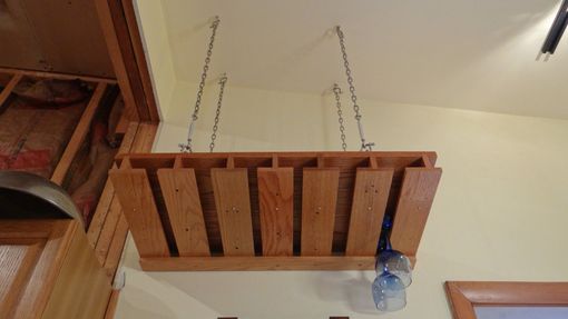 Custom Made Reclaimed Red Oak Stemware Rack