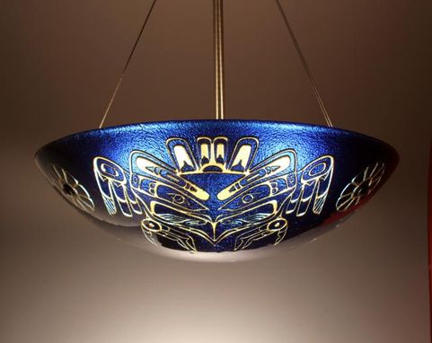 Custom Made Blue Thunderbird Carved Hemisphere