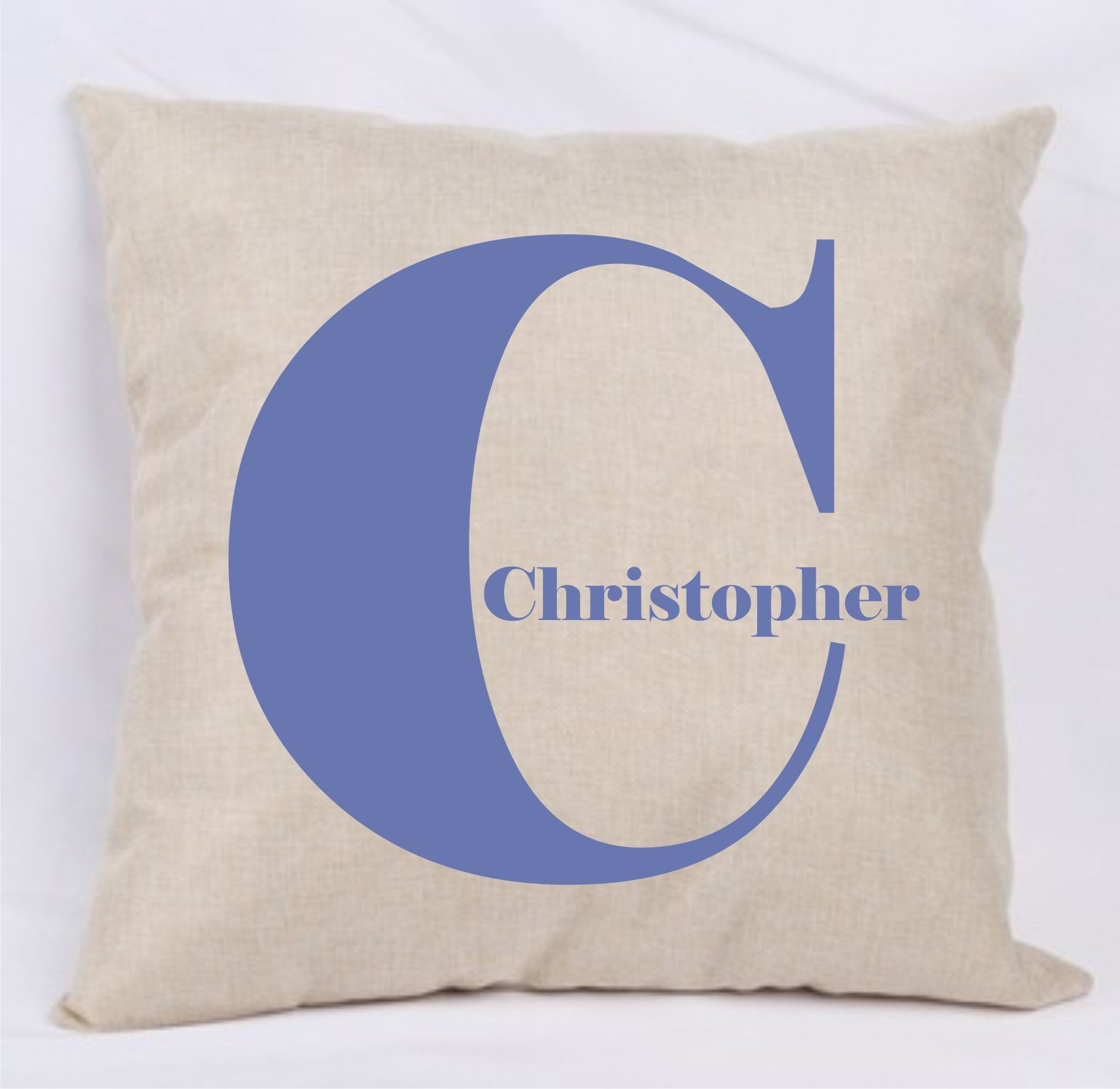 Buy Handmade Single Letter With Name Monogram Pillow Cover, made to