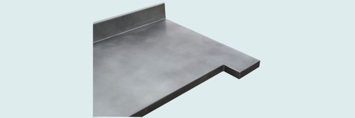 Custom Made Zinc Countertop With Integral Sink & Backsplash