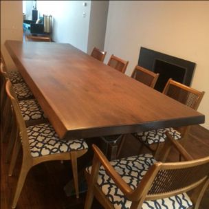 Custom Made Walnut Dining Table, Live Edges, 10 Feet Long, 36 Inches Wide  by Studio4ri