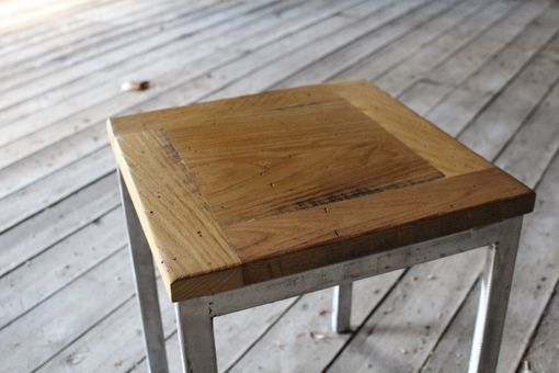 Custom Made Chestnut And Steel Side Table - Free Shipping