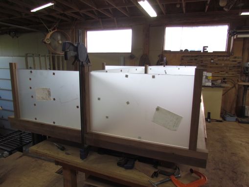 Custom Made Work Stations With Glass Dividers