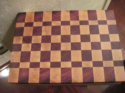 Custom Made Purple Heart And Maple End Grain Cutting Board