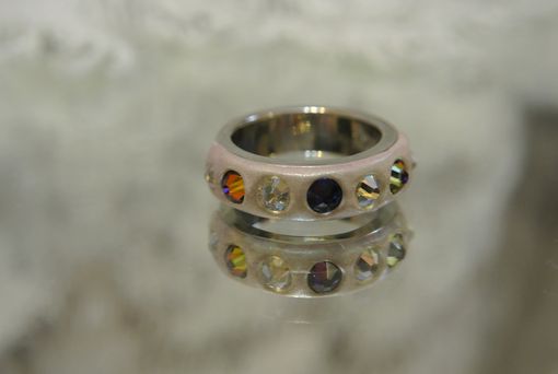 Custom Made Silver Plated Band With Crystal Clay And Swarovski Crystals