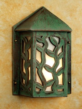 Custom Made Green Ceramic "Vines" Wall Sconce